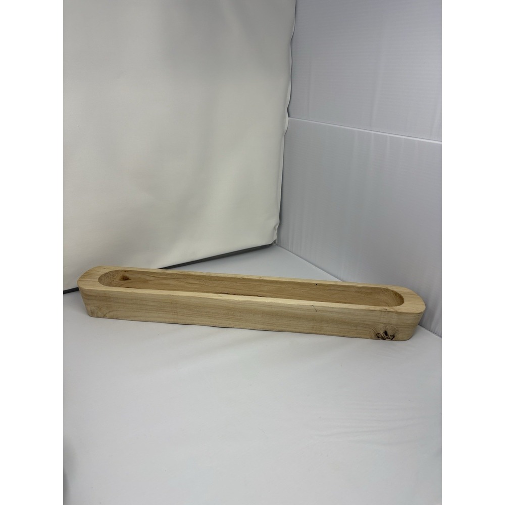 Ashland Natural Wood Sand & See Wooden Bowl Trench Decor  22"x3" Farmhouse